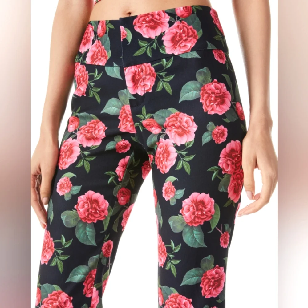 NWT! Alice + Olivia Olivia Floral Fit-and-Flare Boot-Cut Pants